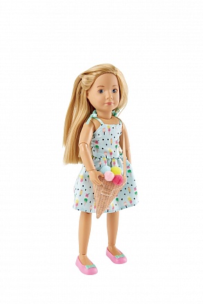 Кукла Вера Kruselings в сарафане и сумкой-мороженое, 23 см. 
